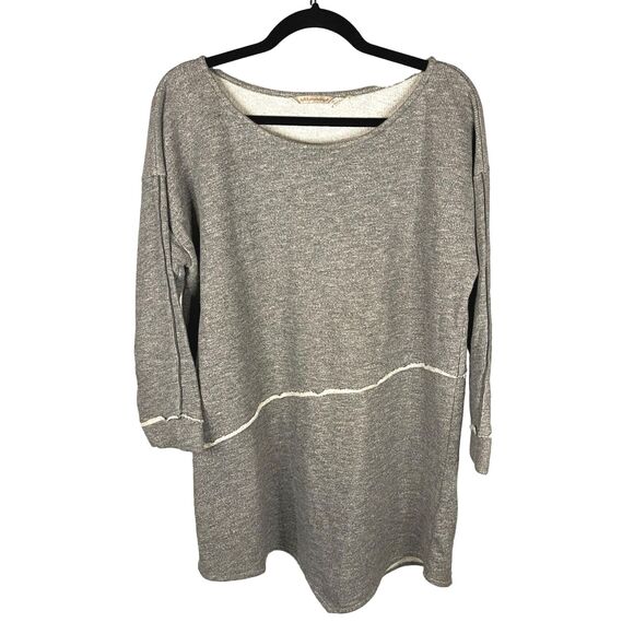 Soft Surroundings Womens L Edgy Asymmetric Tunic Top French Terry Relaxed Gray - Picture 1 of 7